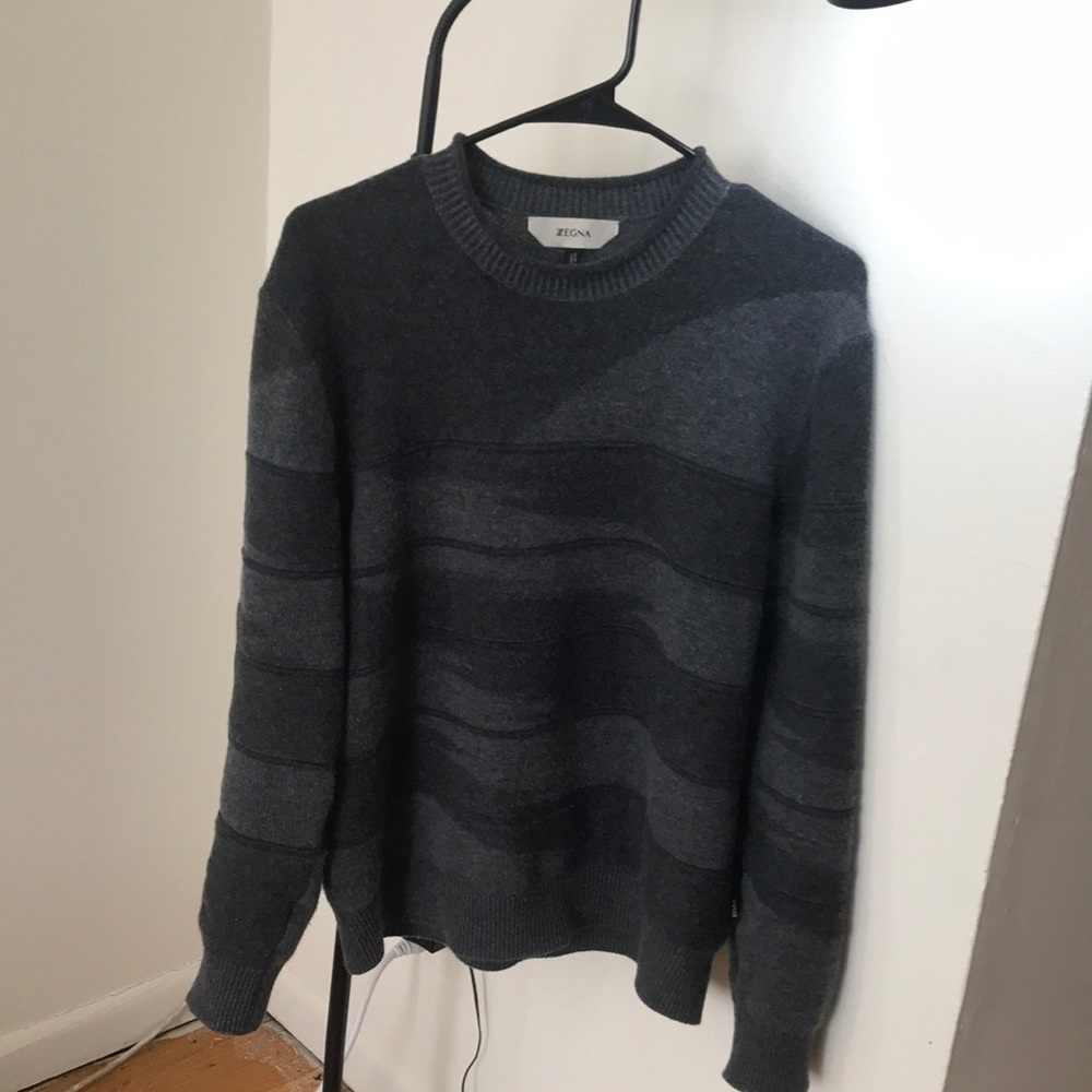 Zegna men’s cashmere “Z” pattern sweater , medium